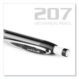 uniball® 207 Mechanical Pencils with Tube of Lead/Erasers, 0.7 mm, HB (#2), Black Lead, Assorted Barrel Colors, 3 Pencils/Set (UBC70139) Each