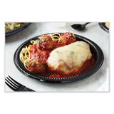 Pactiv Evergreen Meadoware Impact Plastic Dinnerware, Plate, 8.9" dia, Black, 400/Carton (PCTYMI9E) Case of 400