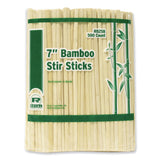 AmerCareRoyal® Bamboo Stir Sticks, 7" Natural, 5,000/Carton (RPPR825B) Case of 5000