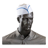AmerCareRoyal® Classy Cap, Crepe Paper, Adjustable, One Size Fits All, White/Blue Stripe, 100 Caps/Pack, 10 Packs/Carton (RPPRCC2) Case of 1000