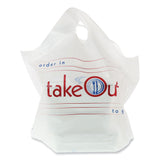 AmerCareRoyal Wave Top To-Go Bags, 19 x 9.5 x 19, White with Red Print, 500/Carton (RPPRPWB1919) Case of 500