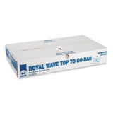 AmerCareRoyal Wave Top To-Go Bags, 19 x 9.5 x 19, White with Red Print, 500/Carton (RPPRPWB1919) Case of 500
