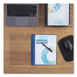 Universal® Clear Front Report Covers with Fasteners, Three-Prong Fastener, 0.5" Capacity, 8.5 x 11, Clear/Dark Blue, 25/Box (UNV56138) 1 Pack of 25