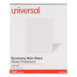 Universal® Top-Load Poly Sheet Protectors, Nonglare, Economy, Letter, 200/Box (UNV21127) Box of 20