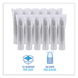 Boardwalk® Clear Plastic Cold Cups, 24 oz, PET, 50 Cups/Sleeve, 12 Sleeves/Carton (BWKPET24) Case of 600