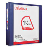 Universal® Slant D-Ring View Binder, 3 Rings, 1.5" Capacity, 11 x 8.5, Navy Blue (UNV20718) Each