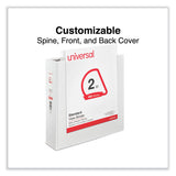 Universal® Slant D-Ring View Binder, 3 Rings, 2" Capacity, 11 x 8.5, White (UNV20746) Each