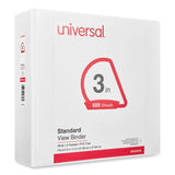 Universal® Slant D-Ring View Binder, 3 Rings, 3" Capacity, 11 x 8.5, White (UNV20748) Each