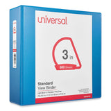 Universal® Slant D-Ring View Binder, 3 Rings, 3" Capacity, 11 x 8.5, Light Blue (UNV20753) Each