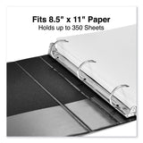 Universal® Deluxe Non-View D-Ring Binder with Label Holder, 3 Rings, 1.5" Capacity, 11 x 8.5, Black (UNV20771) Each