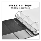 Universal® Deluxe Non-View D-Ring Binder with Label Holder, 3 Rings, 3" Capacity, 11 x 8.5, Black (UNV20791) Each