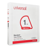 Universal® Slant D-Ring View Binder, 3 Rings, 1" Capacity, 11 x 8.5, White, 12/Carton (UNV207421PK) Case of 12