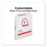 Universal® Slant D-Ring View Binder, 3 Rings, 1" Capacity, 11 x 8.5, White, 12/Carton (UNV207421PK) Case of 12