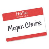 Avery® Printable Self-Adhesive Name Badges, 2 1/3 x 3 3/8, Red "Hello", 100/Pack (AVE5140) Pack of 100