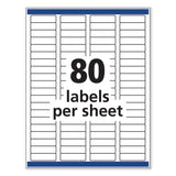 Avery® Removable Multi-Use Labels, Inkjet/Laser Printers, 0.5 x 1.75, White, 80/Sheet, 25 Sheets/Pack (AVE6467) Pack of 2000