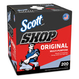 Scott® Shop Towels, POP-UP Box, 1-Ply, 9 x 12, Blue, 200/Box, 8 Boxes/Carton (KCC75190) 8 Boxes of 200