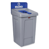 Rubbermaid Slim Jim Recycling Station 1-Stream, Mixed Recycling Station, 33 gal, Resin, Gray (RCP2171557) Each