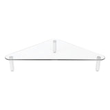 Kantek Glass Corner Monitor Riser, 19.7" x 11" x  3.25", Clear, Supports 40 lbs (KTKMS390) Each