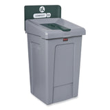 Rubbermaid® Commercial Slim Jim Recycling Station 1-Stream, Compost Collection Station, 33 gal, Resin, Gray (RCP2171555) Each