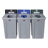 Rubbermaid® Commercial Slim Jim Recycling Station 1-Stream, Compost Collection Station, 33 gal, Resin, Gray (RCP2171555) Each