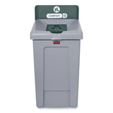 Rubbermaid® Commercial Slim Jim Recycling Station 1-Stream, Compost Collection Station, 33 gal, Resin, Gray (RCP2171555) Each
