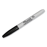 Sharpie® Fine Tip Permanent Marker, Stainless Steel Single Marker Case, Fine Bullet Tip, Black, 5/Pack (SAN2135418) Pack of 6