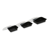 GEN Food Container with Lid, 38 oz, 8.81 x 6.02 x 2.48, Black/Clear, Plastic, 150/Carton (GENTORECT38) Case of 150