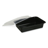 GEN Food Container with Lid, 12 oz, 5.78 x 4.52 x 2.24, Black/Clear, Plastic, 150/Carton (GENTORECT12) Case of 150