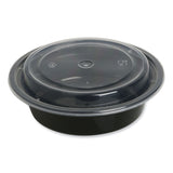 GEN Food Container with Lid, 16 oz, 6.29 x 6.29 x 1.96, Black/Clear, Plastic, 150/Carton (GENTORND16) Case of 150