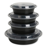 GEN Food Container with Lid, 24 oz, 7.28 x 7.28 x 1.96, Black/Clear, Plastic, 150/Carton (GENTORND24) Case of 150