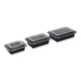 GEN Food Container with Lid, 32 oz, 8.81 x 6.02 x 2.24, Black/Clear, Plastic, 150/Carton (GENTORECT32) Case of 150