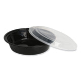 GEN Food Container with Lid, 24 oz, 7.28 x 7.28 x 1.96, Black/Clear, Plastic, 150/Carton (GENTORND24) Case of 150