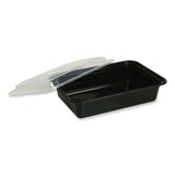 GEN Food Container with Lid, 32 oz, 8.81 x 6.02 x 2.24, Black/Clear, Plastic, 150/Carton (GENTORECT32) Case of 150