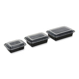 GEN Food Container with Lid, 16 oz, 7.48 x 5.03 x 2.04, Black/Clear, Plastic, 150/Carton (GENTORECT16) Case of 150