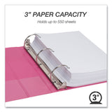 Samsill® Earth's Choice Plant-Based Economy Round Ring View Binders, 3 Rings, 3" Capacity, 11 x 8.5, Pink, 2/Pack (SAMU86876) Pack of 2