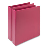 Samsill® Earth's Choice Plant-Based Economy Round Ring View Binders, 3 Rings, 1.5" Capacity, 11 x 8.5, Pink, 2/Pack (SAMMP286576) Pack of 2