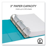 Samsill® Earth's Choice Plant-Based Economy Round Ring View Binders, 3 Rings, 3" Capacity, 11 x 8.5, Teal, 2/Pack (SAMU86877) Pack of 2