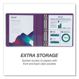 Samsill® Durable D-Ring View Binders, 3 Rings, 2" Capacity, 11 x 8.5, Blueberry/Blue Coconut/Dragonfruit/Purple, 4/Pack (SAMMP46469) Pack of 4