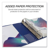 Samsill® Durable D-Ring View Binders, 3 Rings, 2" Capacity, 11 x 8.5, Blueberry/Blue Coconut/Dragonfruit/Purple, 4/Pack (SAMMP46469) Pack of 4
