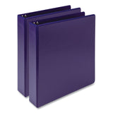 Samsill® Earth's Choice Plant-Based Economy Round Ring View Binders, 3 Rings, 1.5" Capacity, 11 x 8.5, Purple, 2/Pack (SAMMP286508) Pack of 2