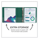 Samsill® Durable D-Ring View Binders, 3 Rings, 2" Capacity, 11 x 8.5, Black/Blue/Green/Red, 4/Pack (SAMMP46468) Pack of 4