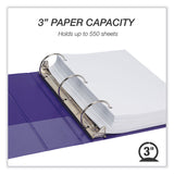 Samsill® Earth's Choice Plant-Based Economy Round Ring View Binders, 3 Rings, 3" Capacity, 11 x 8.5, Purple, 2/Pack (SAMU86808) Pack of 2