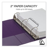 Samsill® Durable D-Ring View Binders, 3 Rings, 2" Capacity, 11 x 8.5, Blueberry/Blue Coconut/Dragonfruit/Purple, 4/Pack (SAMMP46469) Pack of 4