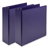 Samsill® Earth's Choice Plant-Based Economy Round Ring View Binders, 3 Rings, 3" Capacity, 11 x 8.5, Purple, 2/Pack (SAMU86808) Pack of 2