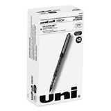 uniball® VISION Roller Ball Pen, Stick, Extra-Fine 0.5 mm, Black Ink, Gray/Black/Clear Barrel, Dozen (UBC60106) 1 Dozen