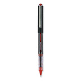 uniball® VISION Roller Ball Pen, Stick, Extra-Fine 0.5 mm, Red Ink, Gray/Red Barrel, Dozen (UBC60117) 1 Dozen