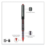 uniball® VISION Roller Ball Pen, Stick, Extra-Fine 0.5 mm, Red Ink, Gray/Red Barrel, Dozen (UBC60117) 1 Dozen