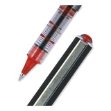 uniball® VISION Roller Ball Pen, Stick, Extra-Fine 0.5 mm, Red Ink, Gray/Red Barrel, Dozen (UBC60117) 1 Dozen