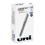 uniball® VISION Roller Ball Pen, Stick, Fine 0.7 mm, Blue Ink, Silver/Blue/Clear Barrel, Dozen (UBC60134) 1 Dozen