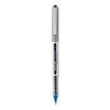 uniball® VISION Roller Ball Pen, Stick, Fine 0.7 mm, Blue Ink, Silver/Blue/Clear Barrel, Dozen (UBC60134) 1 Dozen